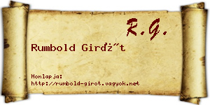Rumbold Girót névjegykártya